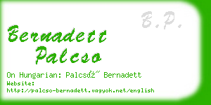 bernadett palcso business card